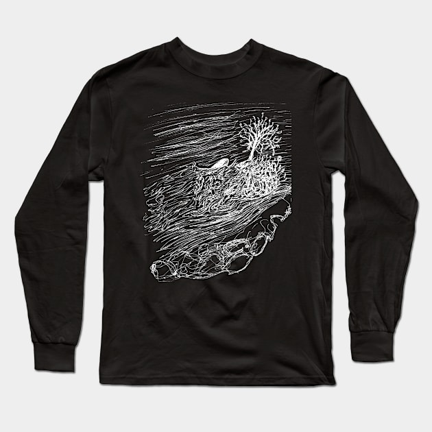 Shore (White) Long Sleeve T-Shirt by M.T. Stewart